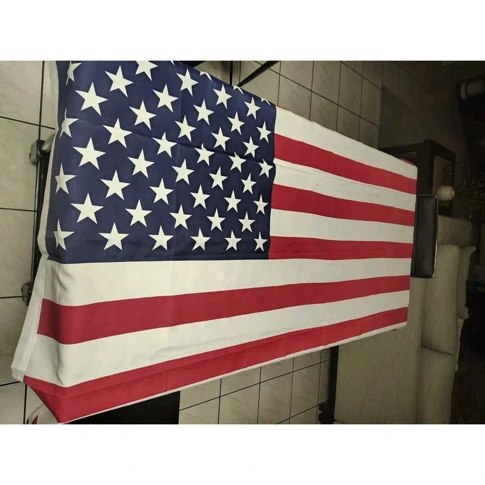 Vintage Large 50 Star US American Flag Sewn Stars Bunting 5x9